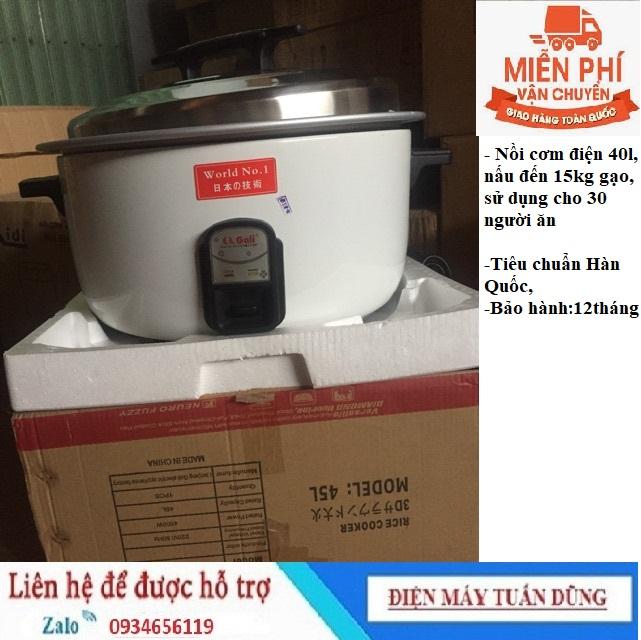 Nồi cơm điện công nghiệp nhập khẩu nguyên chiếc Hàn Quốc Gali 40l-4500w, uy tín, chất lượng, bảo hành 24 tháng, noi com dien