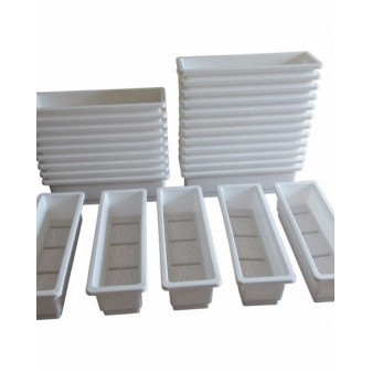 Khay Nhựa Trắng 61 x 20 cm Trồng Rau Mầm, Rau Xà Lách, Rau Gia Vị - Nhẹ, Bền, Đa Năng, Có Lỗ Thoát Nước Thông Minh