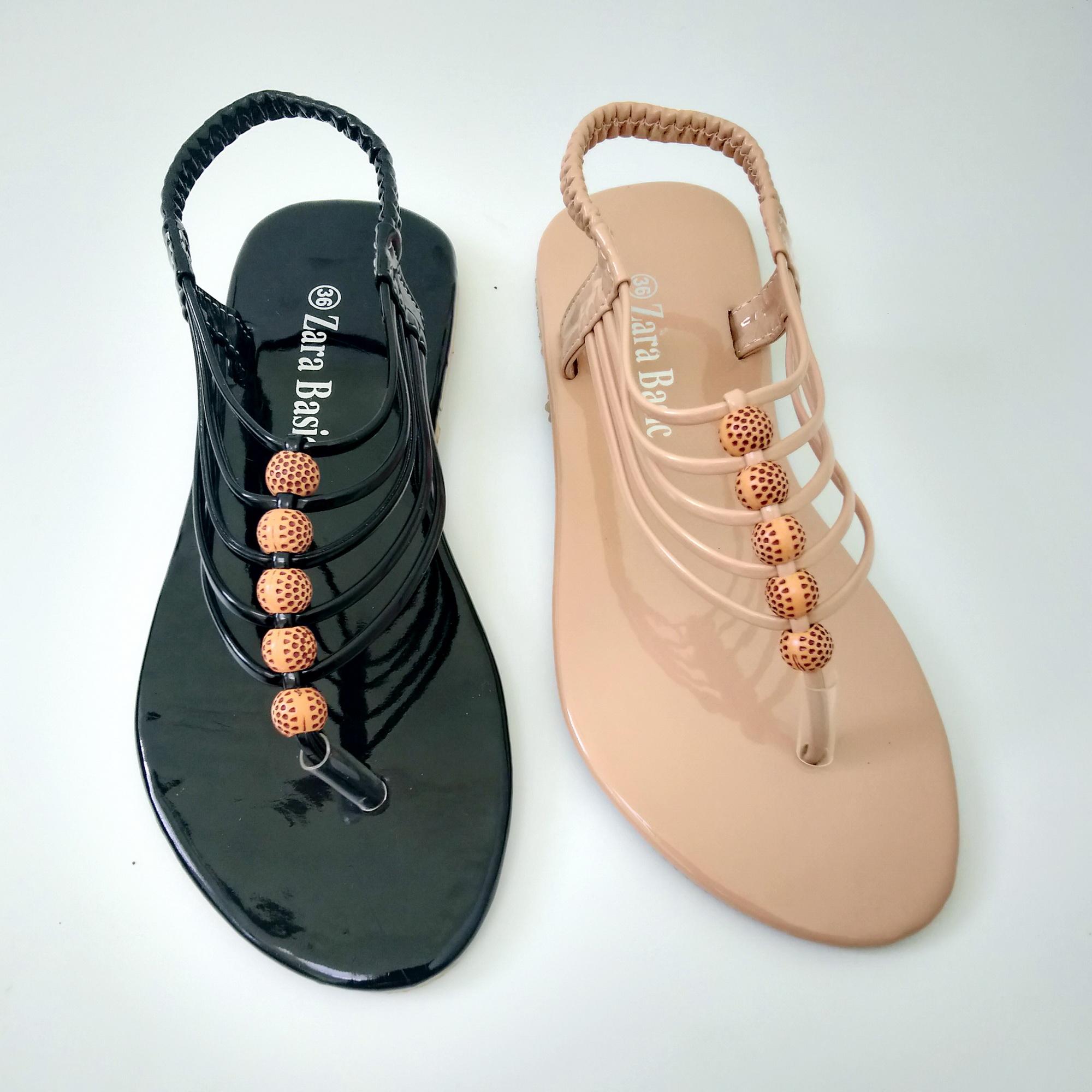Sandal đế bằng quai hình xương cá kết hột
