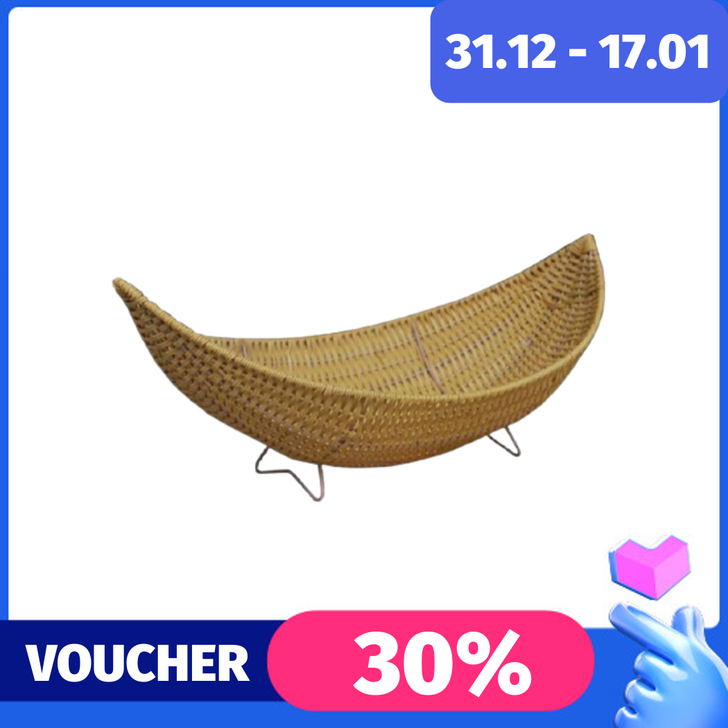 Thuyền mây giỏ mây cỡ đại đựng hoa quả cắm hoa trang trí nhà cửa
