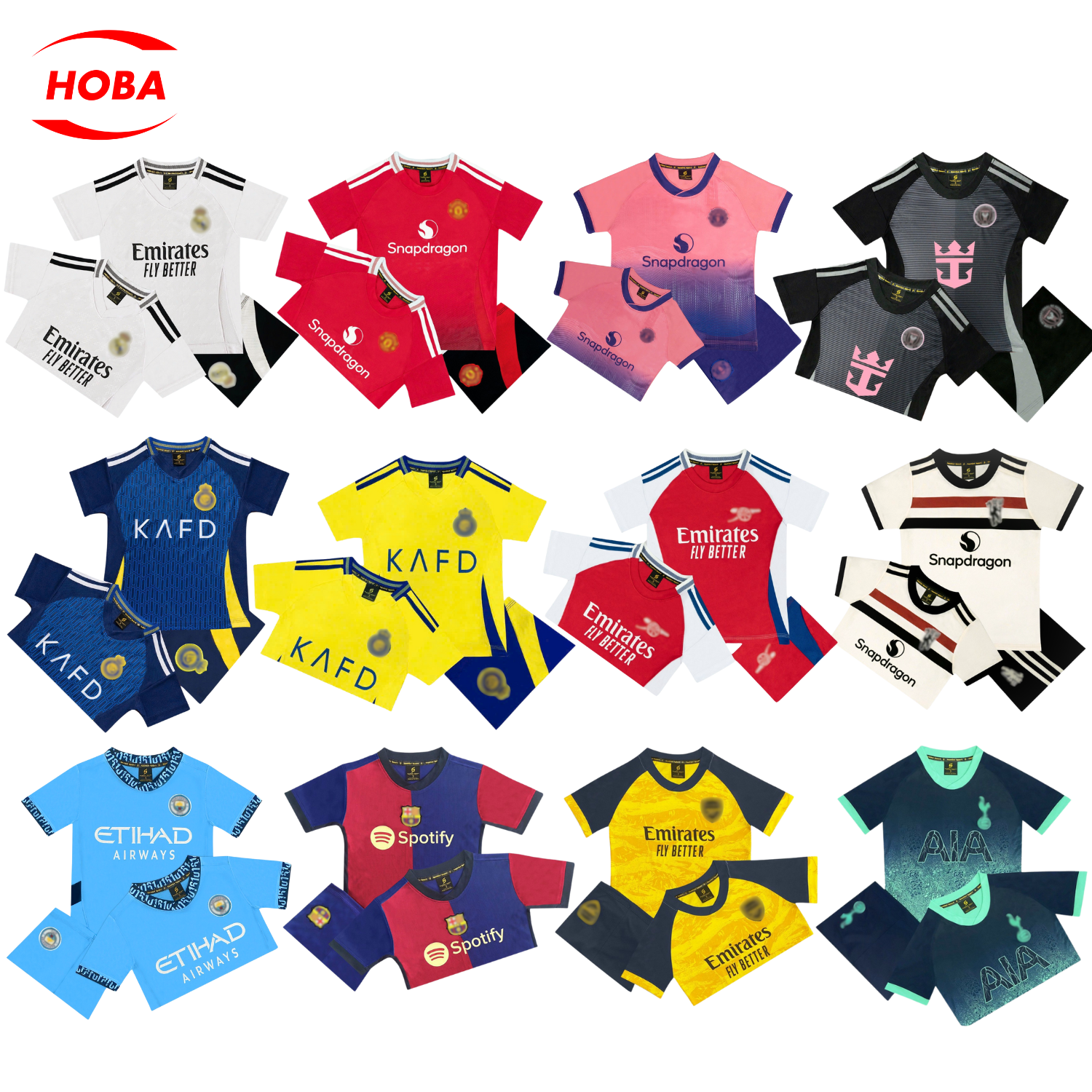 Bộ quần áo bóng đá trẻ em đồ đá banh cho bé trai gái các câu lạc bộ 25/26 vải thun lạnh TESV