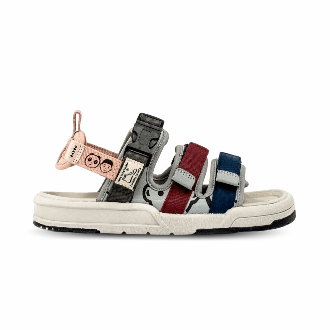 Sandal nữ chính hãng hiệu MOL 3 quai ngang MS1801R màu đỏ