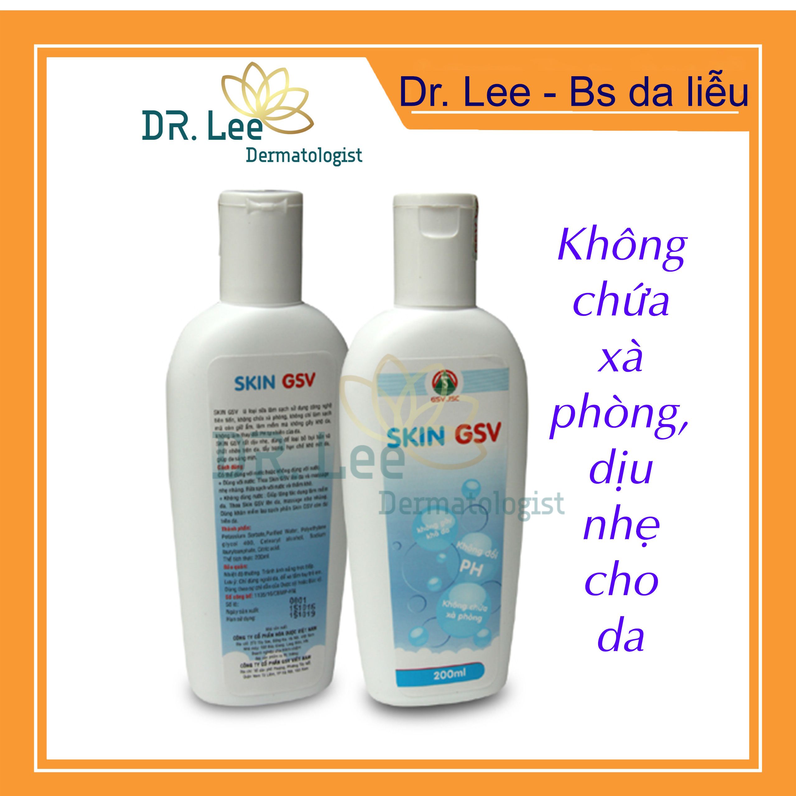 ✅ sữa rửa mặt gsv, không xà phòng dịu nhẹ cho mọi loại da, da khô, da thường, da nhạy cảm 200ml