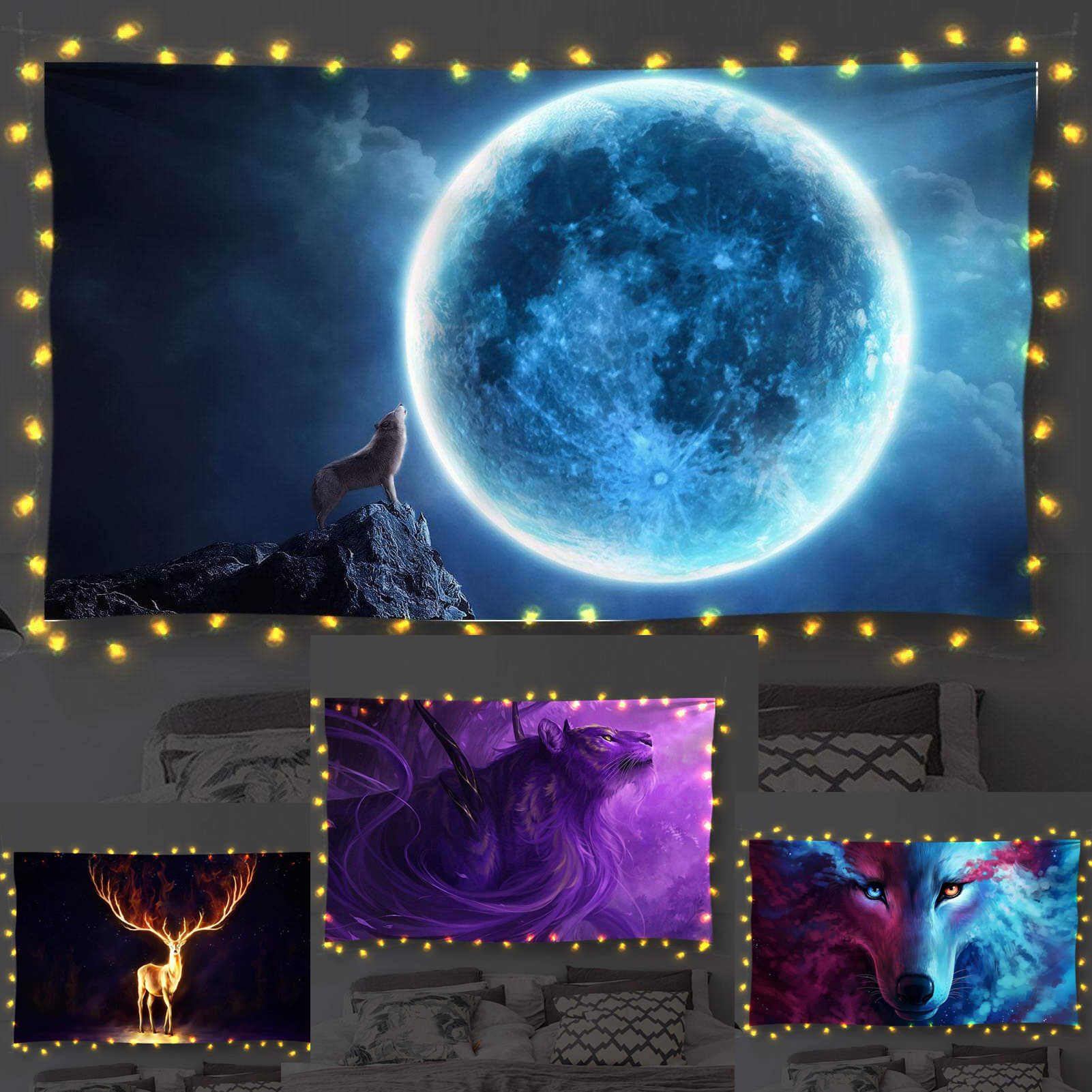 Tranh vải treo tường khổ lớn decor trang trí phòng ngủ phòng khách 130x150cm