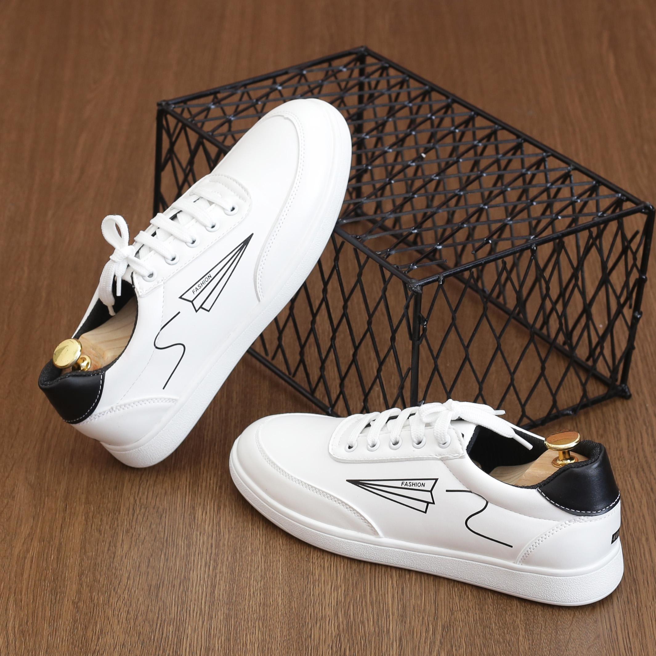 Giày sneaker nam thể thao trắng (Trường Giày Mã M8SNK)
