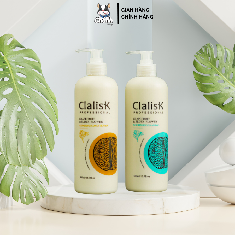 Cặp dầu gội xả bưởi clatisk phục hồi ngăn rụng tóc hư tổn khô xơ