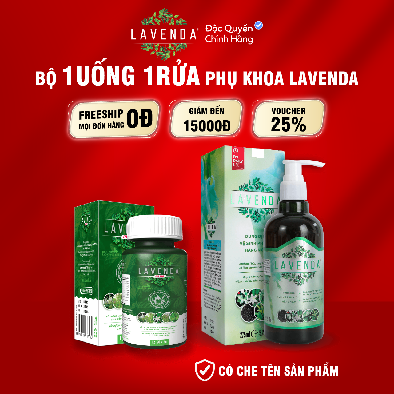 Combo 1 Rửa Lavenda và 1 Uống Lavenda Plus