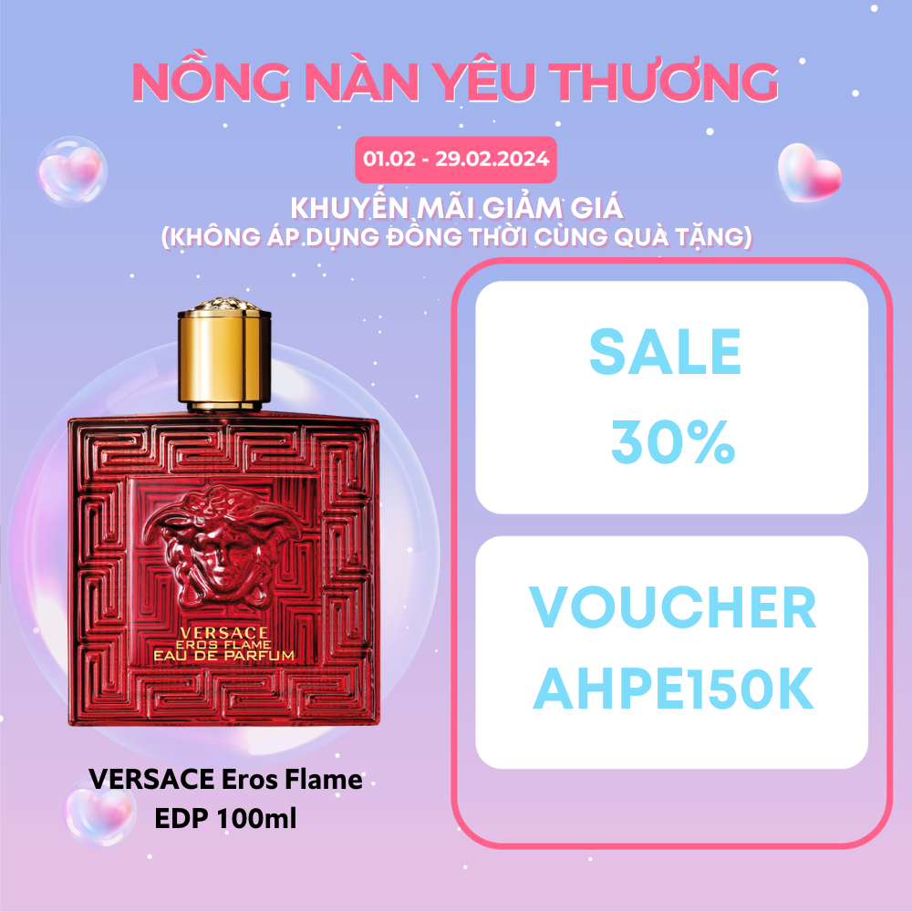 VERSACE Eros Flame EDP nước hoa nam nổi bật hương Quảng hoắc hương Tiêu đen Lá hương thảo Cỏ Vetiver