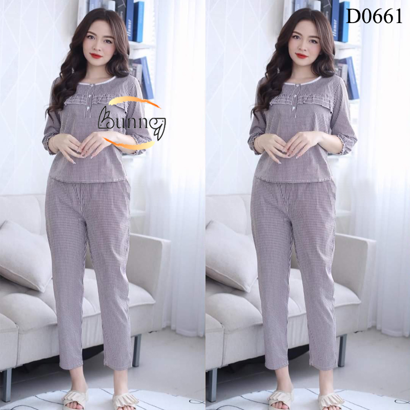 BỘ NỮ MẶC NHÀ, QUẦN ÁO MẪU CỔ TRÒN 3 KHUY, KỂU DÁNG ĐIỆU ĐÀ XINH XẮN.