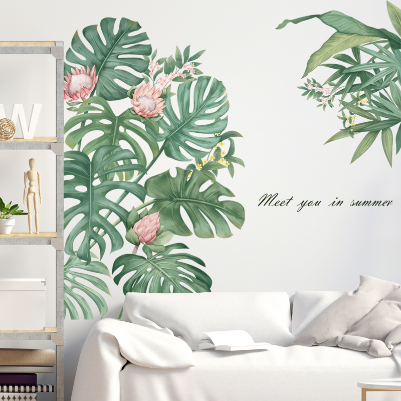 Sticker Giấy Dán Tường Decal Dán tường Mẫu Hoa Lá Cực Xinh ZH022 Zooyoo Home Decor
