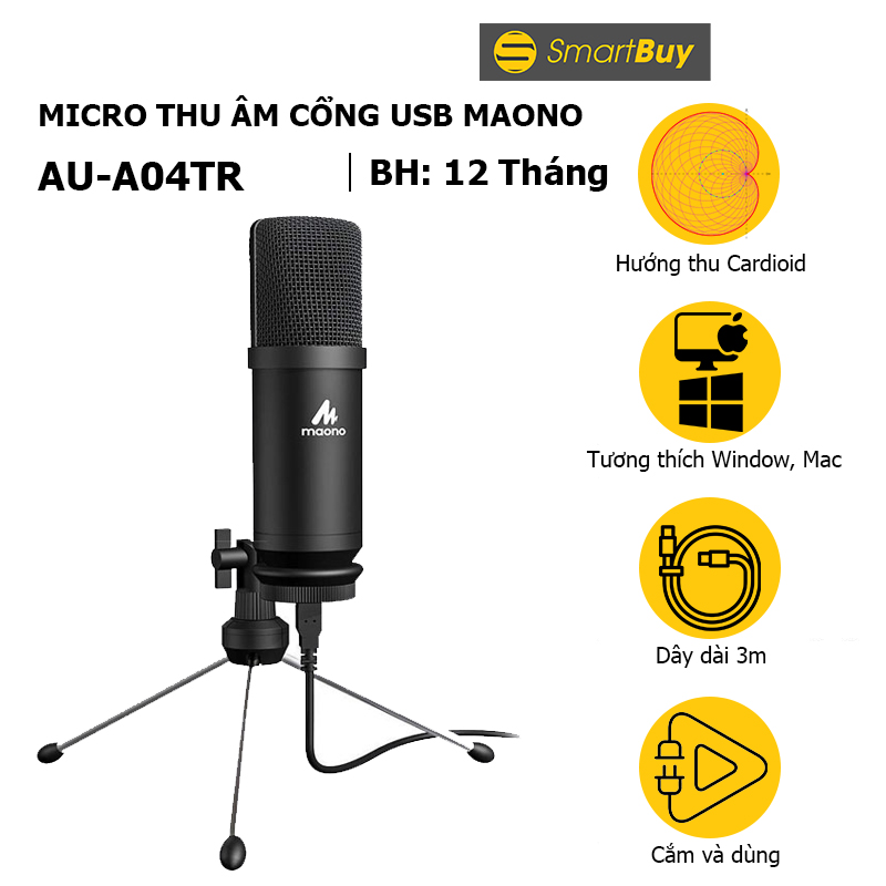 Micro thu âm USB MAONO AU-A04TR - Hàng chính hãng