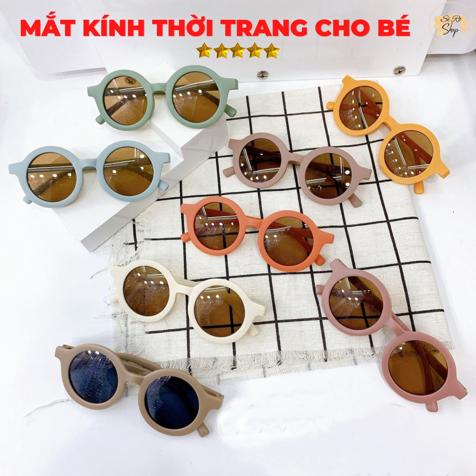 Kính kính mát trẻ em gọng tròn chống tia UV phong cách thời trang dành cho Bé từ 1 - 12 tuổi dùng khi đi chơi, đi ra ngoài giúp bảo vệ mắt cho Bé