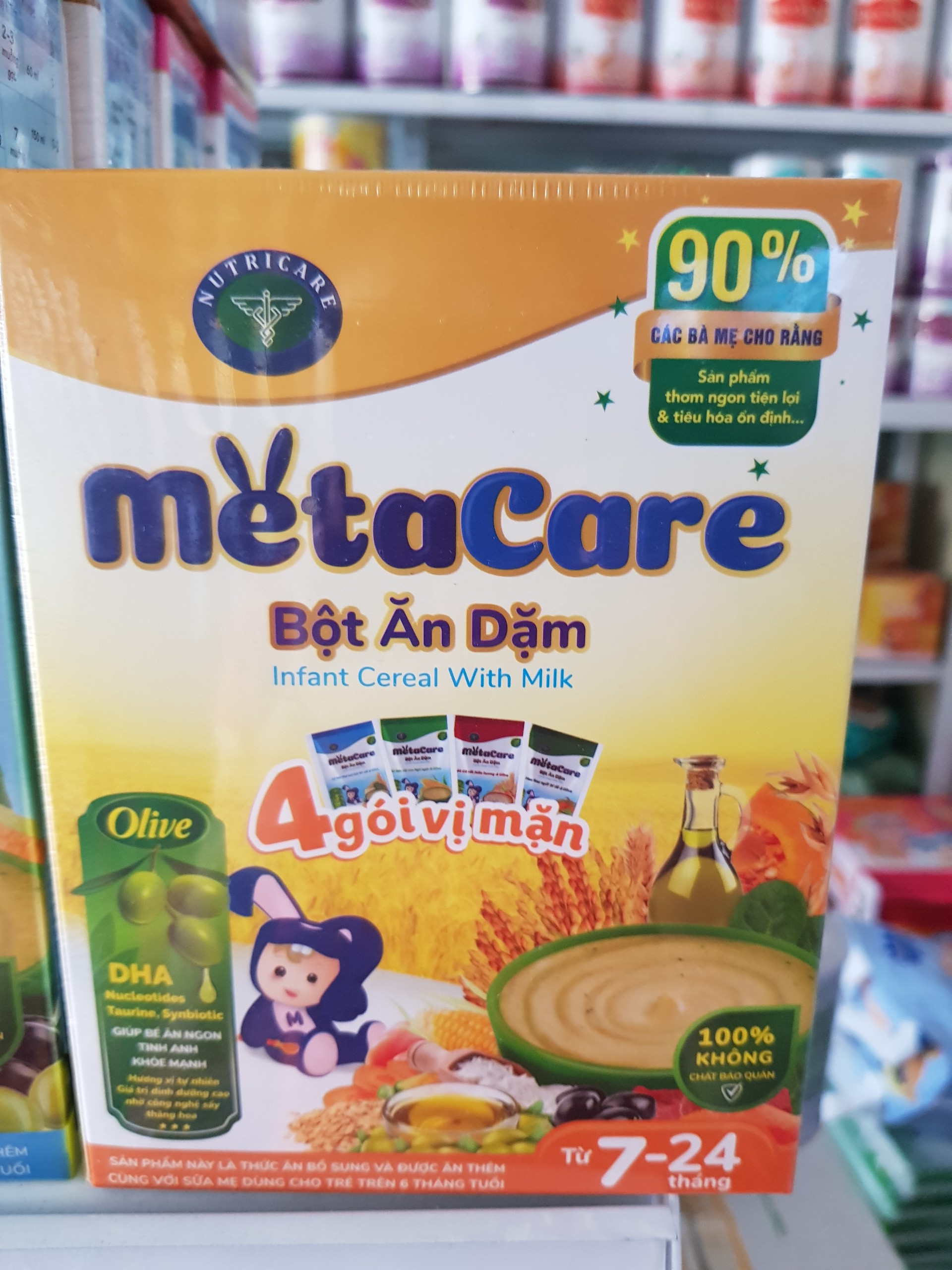 Bột ăn dặm cho bé Metacare 4 gói vị mặn, hỗ trợ tiêu hóa