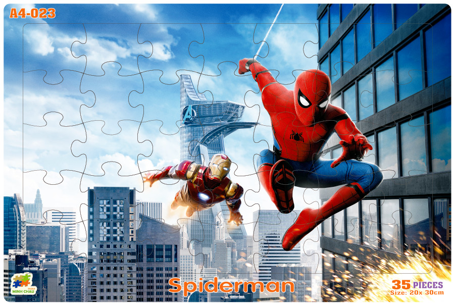 BỘ TRANH XẾP HÌNH SPIDERMAN / BỘ 35 MẢNH GHÉP LỚN - BỘ SIÊU TẬP BÉ YÊU THÍCH SIÊU NHÂN