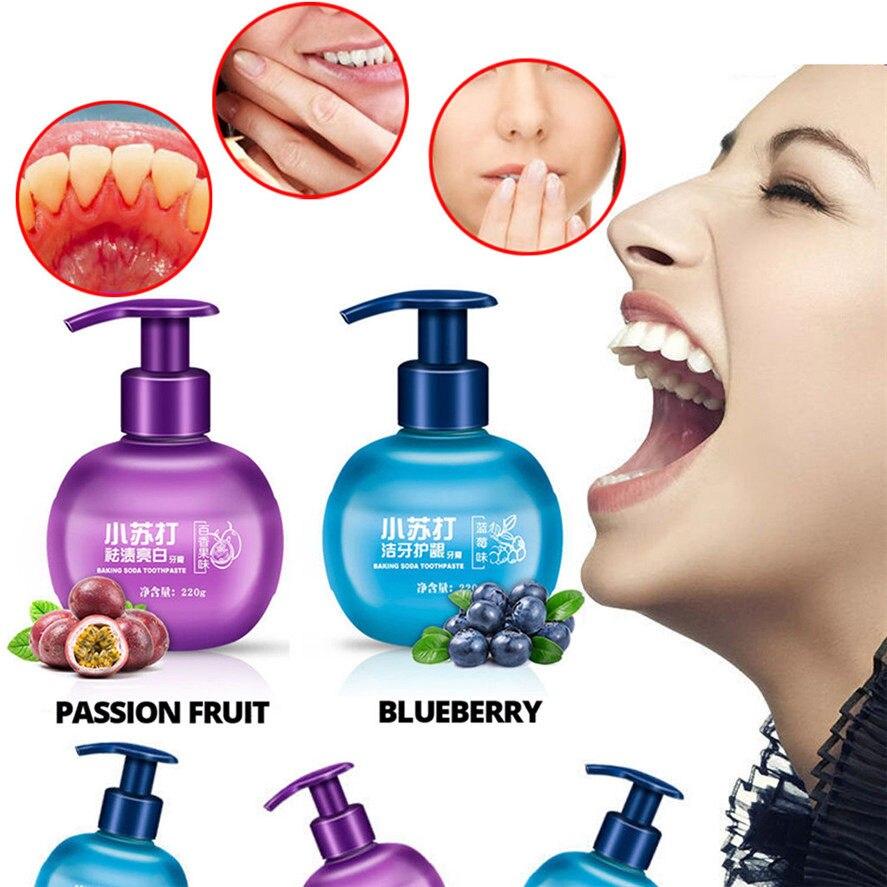 Combo 2 chai kem đánh răng baking soda toothpaste vị hoa quả việt quất và chanh leo