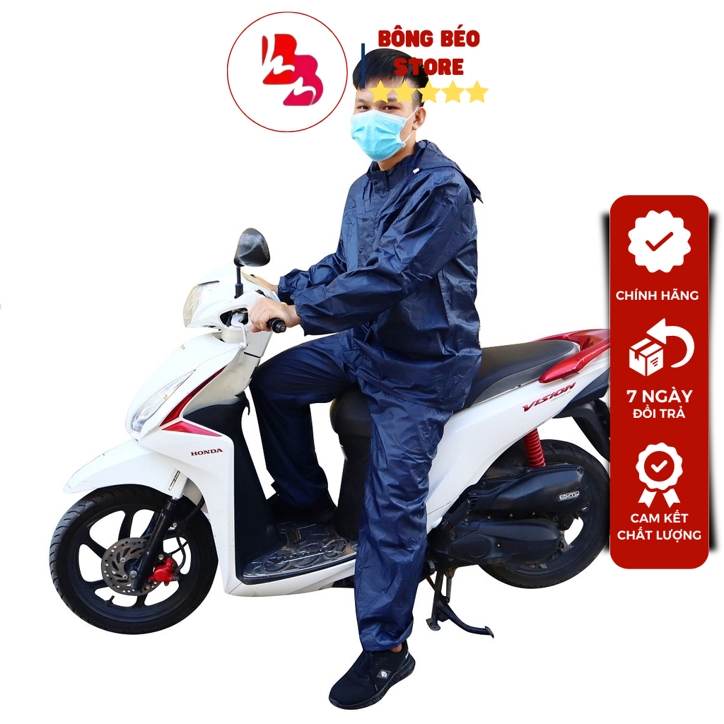 Áo mưa bộ vải dù 100% loại xịn , áo mưa vải dù nguyên bộ đi mưa siêu bền không thấm nước