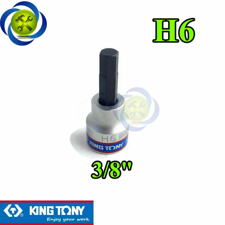 Tuýp lục giác 6mm kingtony 302506 loại 3/8 trắng-đen