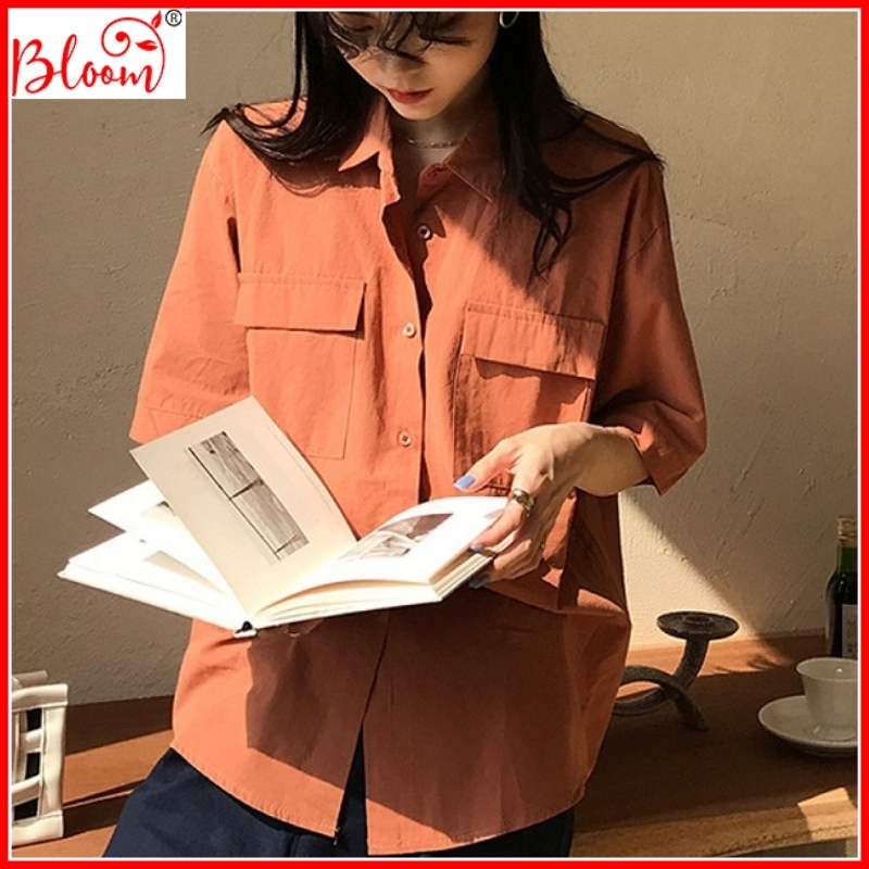 Áo kiểu nữ đẹp hàn quốc nhiều màu YUKIBLOOM, áo kiểu nữ cá tính chất vải cotton mềm mịn, cao cấp