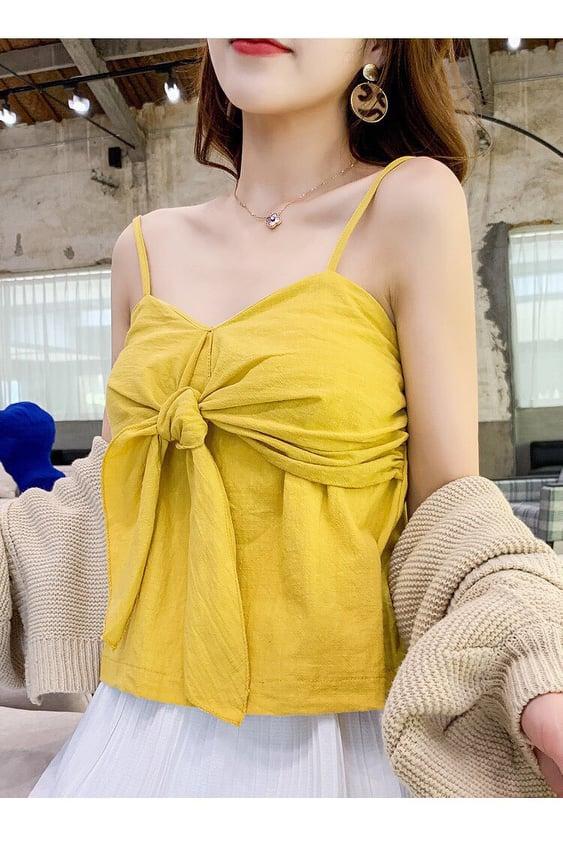 Áo hai dây voan thắt nơ ngực dễ thương TTKX0331