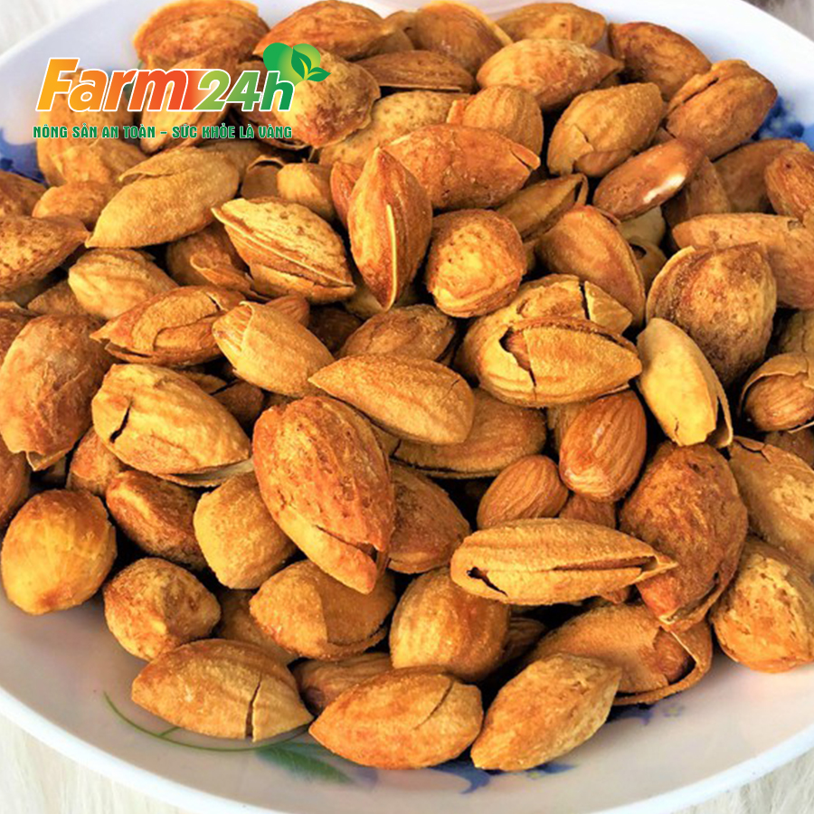 Hạt hạnh nhân Mỹ còn vỏ rang bơ hương vị thơm ngon đậm đà [500g - 1kg] | Farm24h