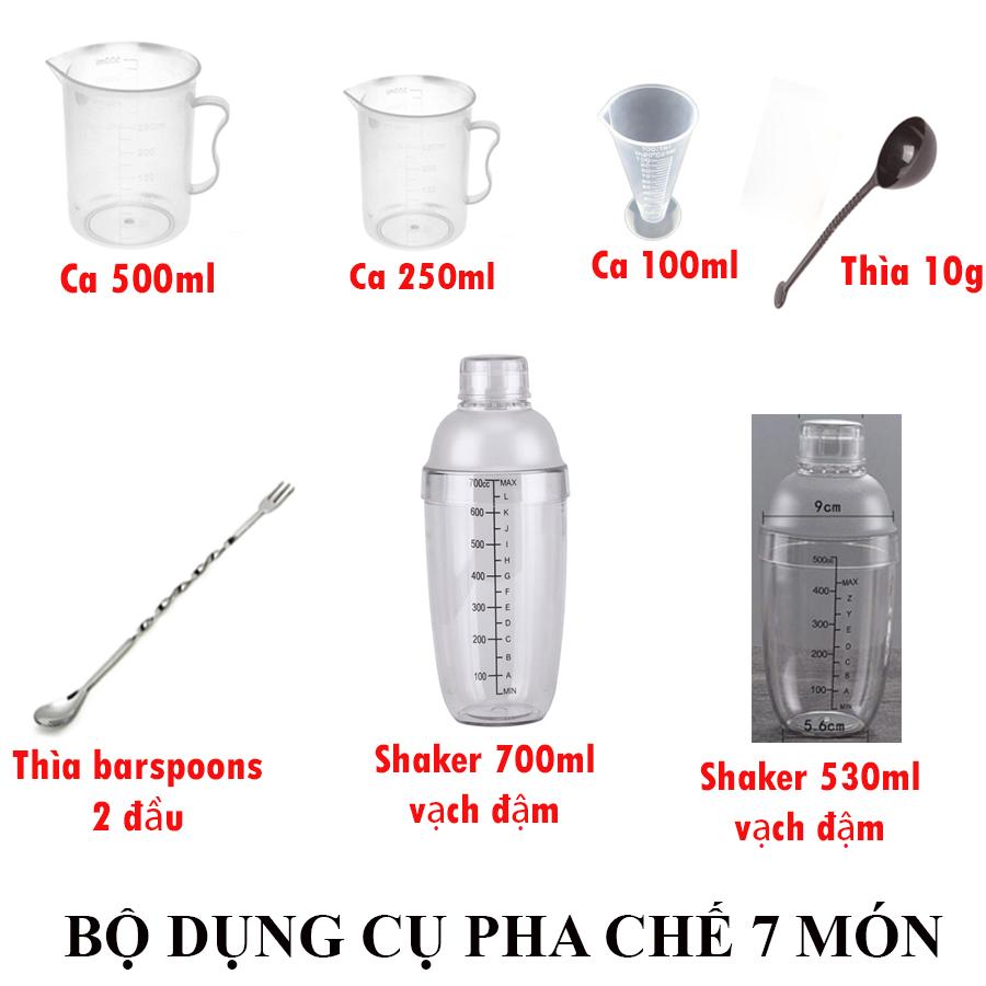 [HCM]Bộ dụng cụ pha chế chuyên nghiệp ( 5 món + shaker tốt) - 5 món + 2 shake