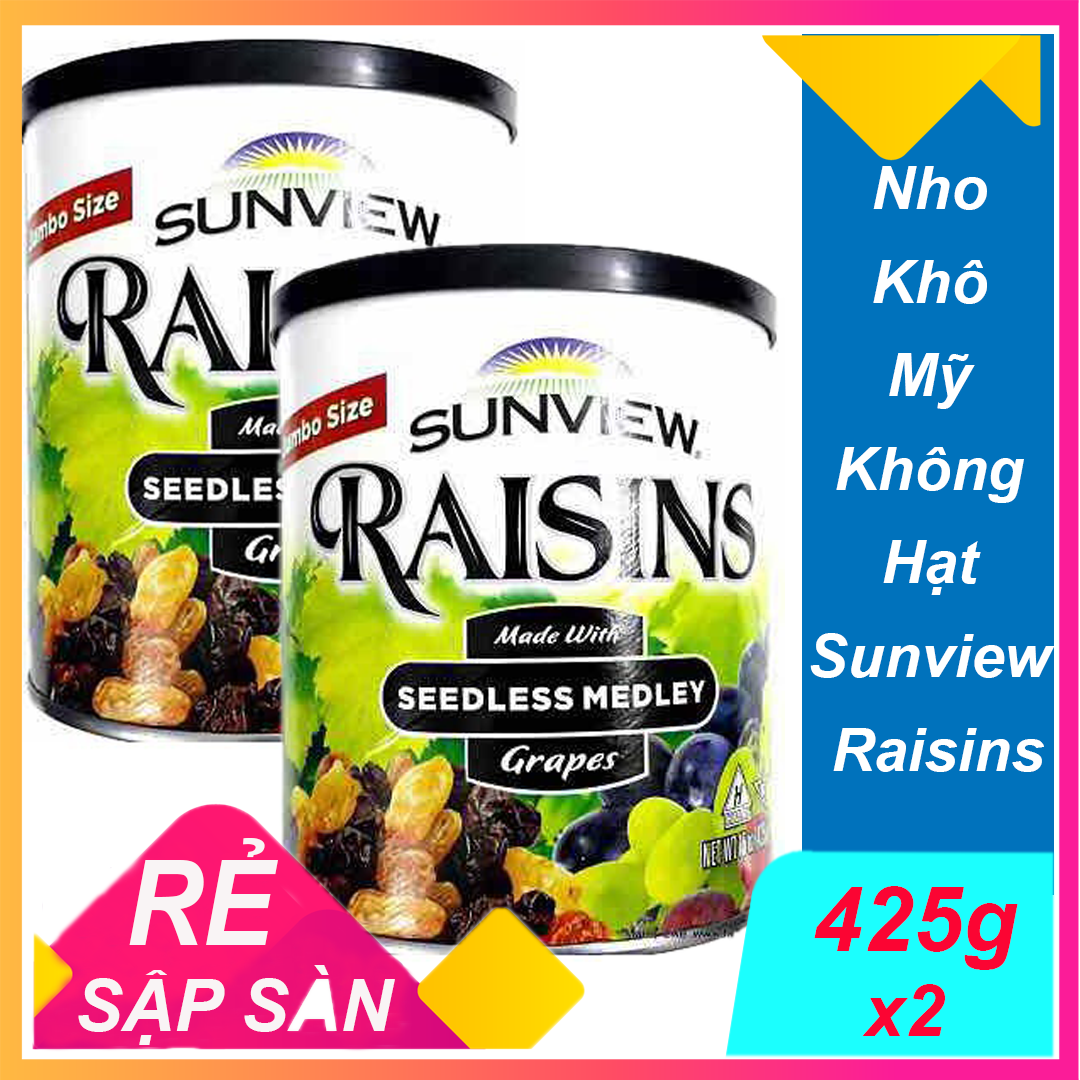 Combo 2 hộp Nho khô thập cẩm Sunview Raisins 425g