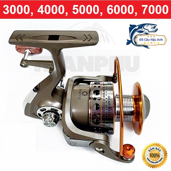 Máy câu cá Yumoshi LC 3000 4000 5000 6000 7000 máy câu kim loại MC3  (cam kết đổi trả trong 2 tuần đầu)