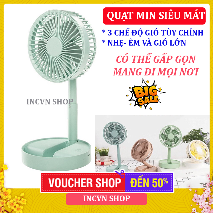 [2 lựa chọn] Quạt SẠC TÍCH ĐIỆN MINI, quạt gấp gọn loại tốt,quạt mini cầm tay để bàn – SIÊU MÁT, SIÊU BỀN, dùng thoải mái dung lượng pin 1200Mah với 3 tốc độ quạt XM-66- Thiết Kế Nhỏ Gọn, Có Thể Gấp Gọn