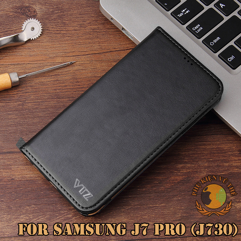Bao Da Kèm Ví 2 in 1 Cho Điện Thoại Samsung Galaxy J7 Pro Cao Cấp Hanman