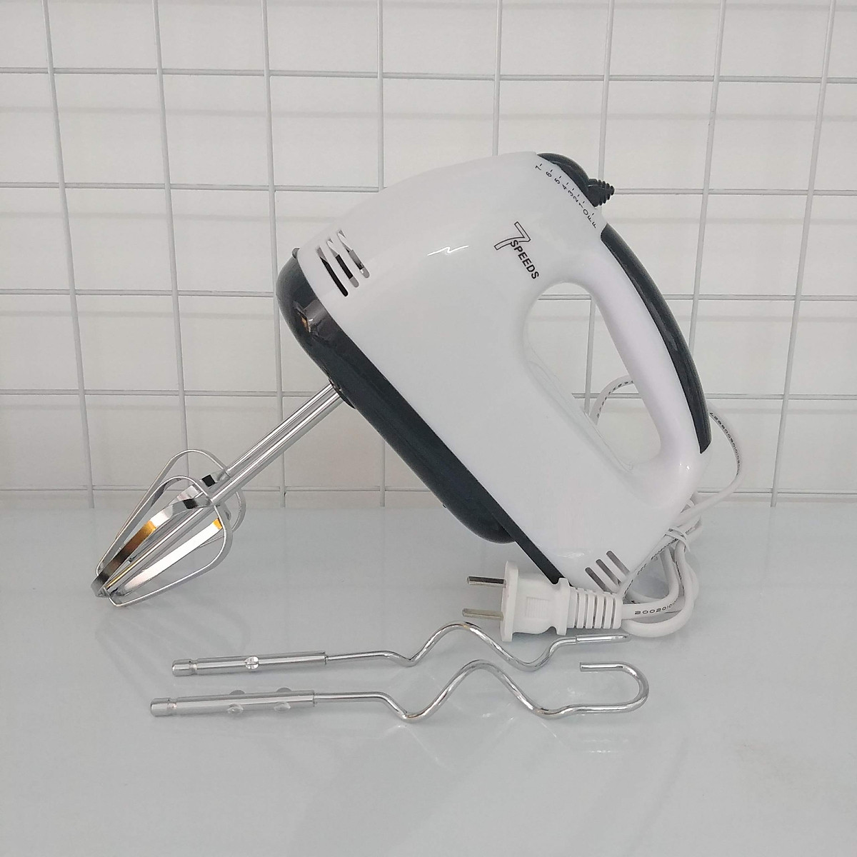 Máy Đánh Trứng Cầm Tay 7 Tốc Độ Công Suất 180W ( Tặng Kèm 1 Dây Buộc Tóc Xinh Xắn)