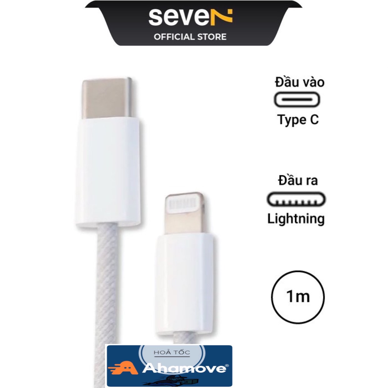 Cáp sạc ip bọc dù mac type c to lightning chính hãng ap - bh 6 tháng - seve7