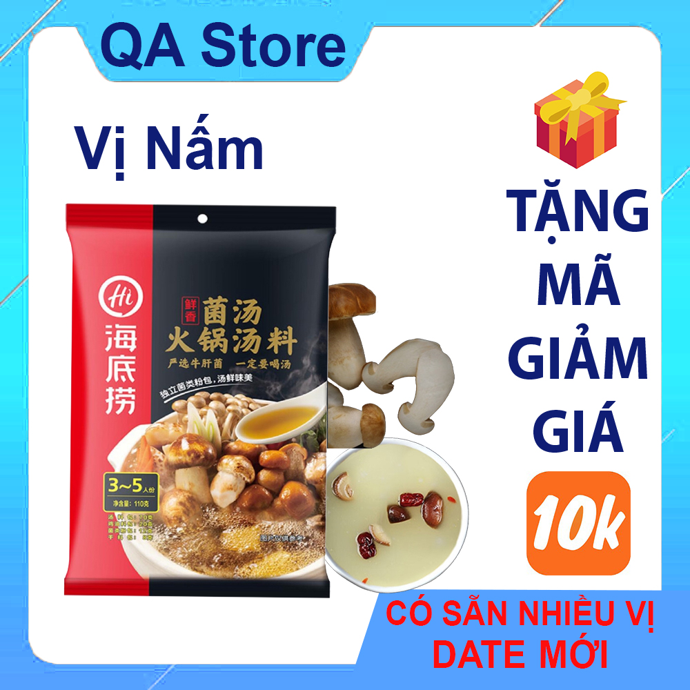 Gia vị lẩu Haidilao vị nấm gà ngọt có sẵn date mới