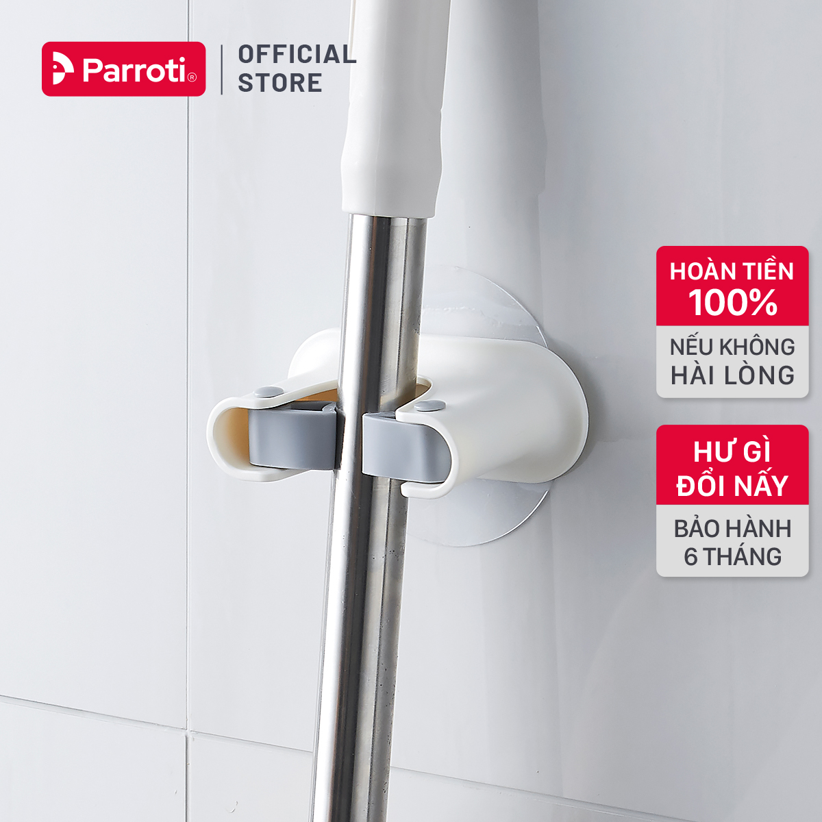  Móc treo cây lau nhà dán tường treo chổi lau nhà cọ bồn cầu - Parroti Keeper KP02 