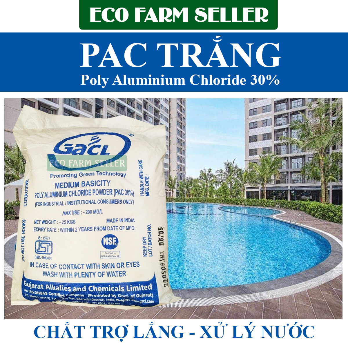 1 kg bột pac lắng cặn xử lý nước - pac trắng ấn độ chiết lẻ
