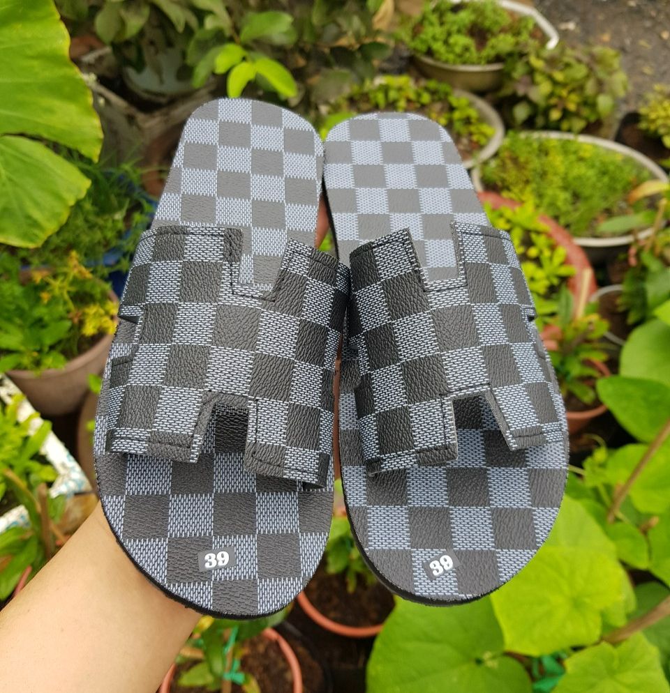 [FREESHIP + HOÀN TIỀN 50K] Dép quai chữ H nam và nữ màu ca rô xanh size từ 34 đến 44