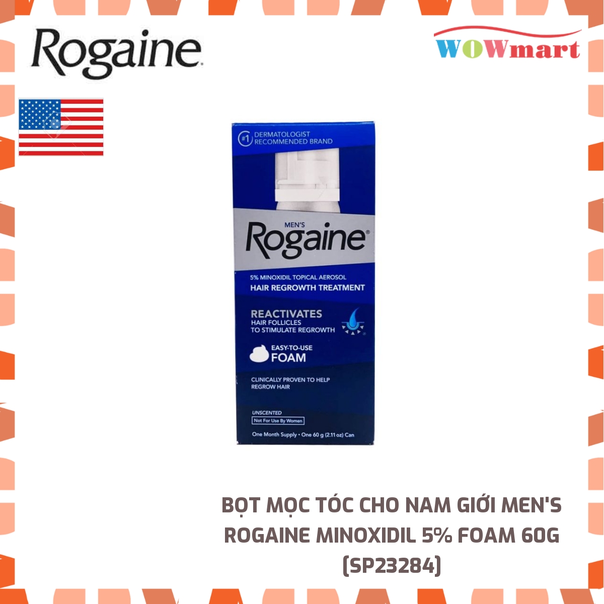Bọt mọc tóc cho nam giới Men’s Rogaine Minoxidil 5% Foam 60g