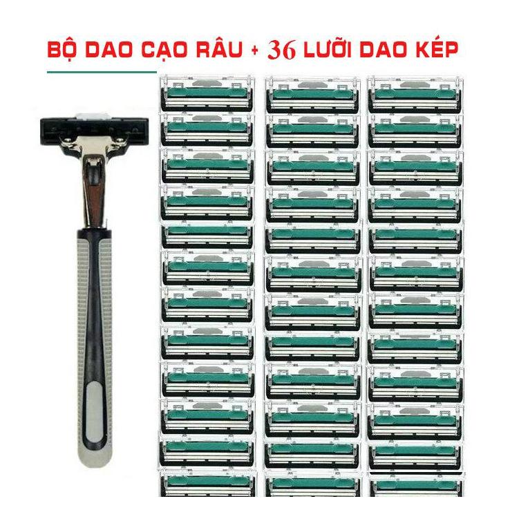 Set dao cạo râu + 36 đầu dao thay thế