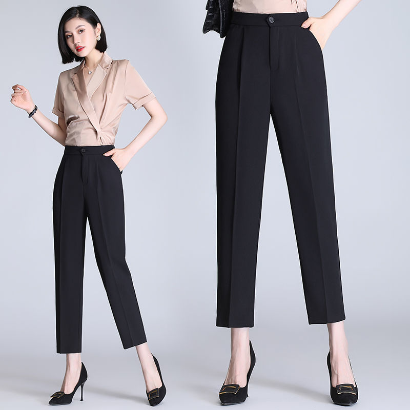 Quần tây nữ lưng cao công sở ZENA cạp chun sau vải tuyết mưa Q901