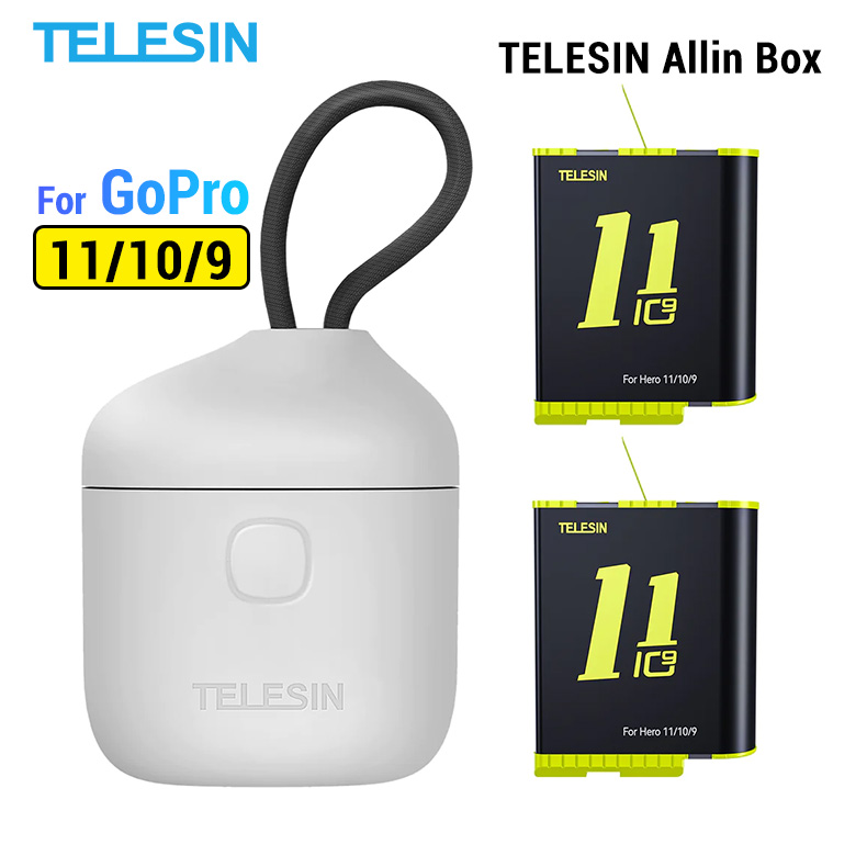 Dock sạc 3 + 2 pin cho gopro 12 11 10 9 telesin allin box có nắp đậy chống nước tích hợp đầu đọc thẻ tf