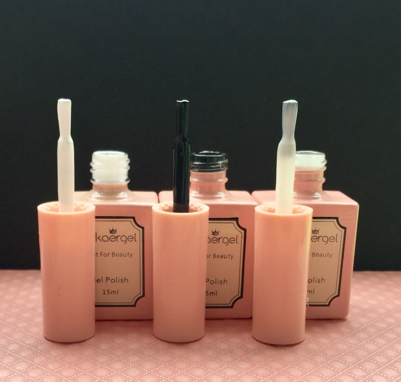 Combo 3 chai sơn gel Đen - Trắng - Nước gạo Rykaergel chai 15ml chăm sóc trang trí móng nailart shop