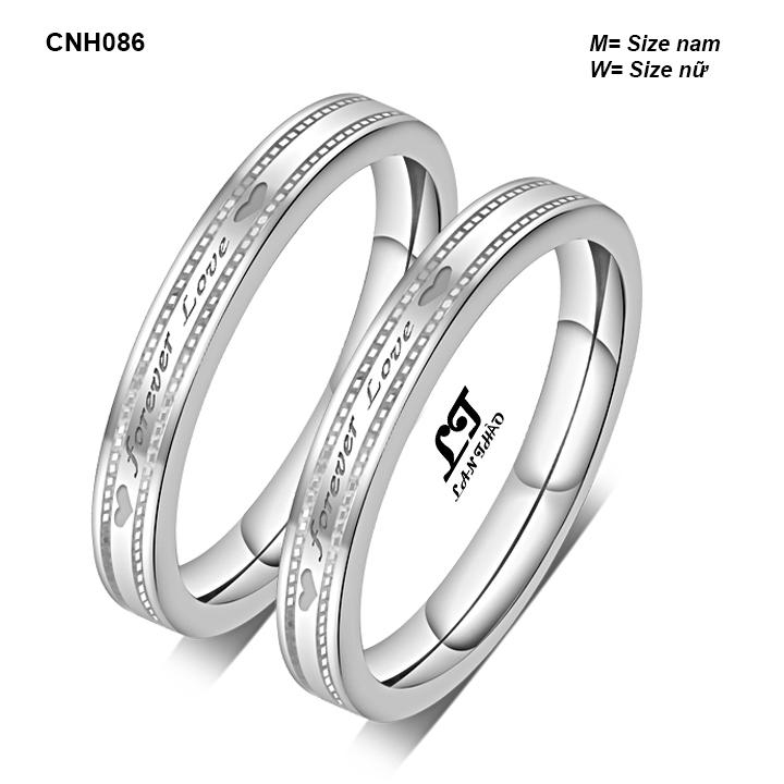 [HCM]Nhẫn cặp đôi Forever Love ver8 CNH086 Không đen không rỉ sét