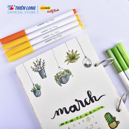 Bút lông màu rửa được Thiên Long - Bộ 36 màu chuyên viết nét thanh, nét đậm SWM-C006