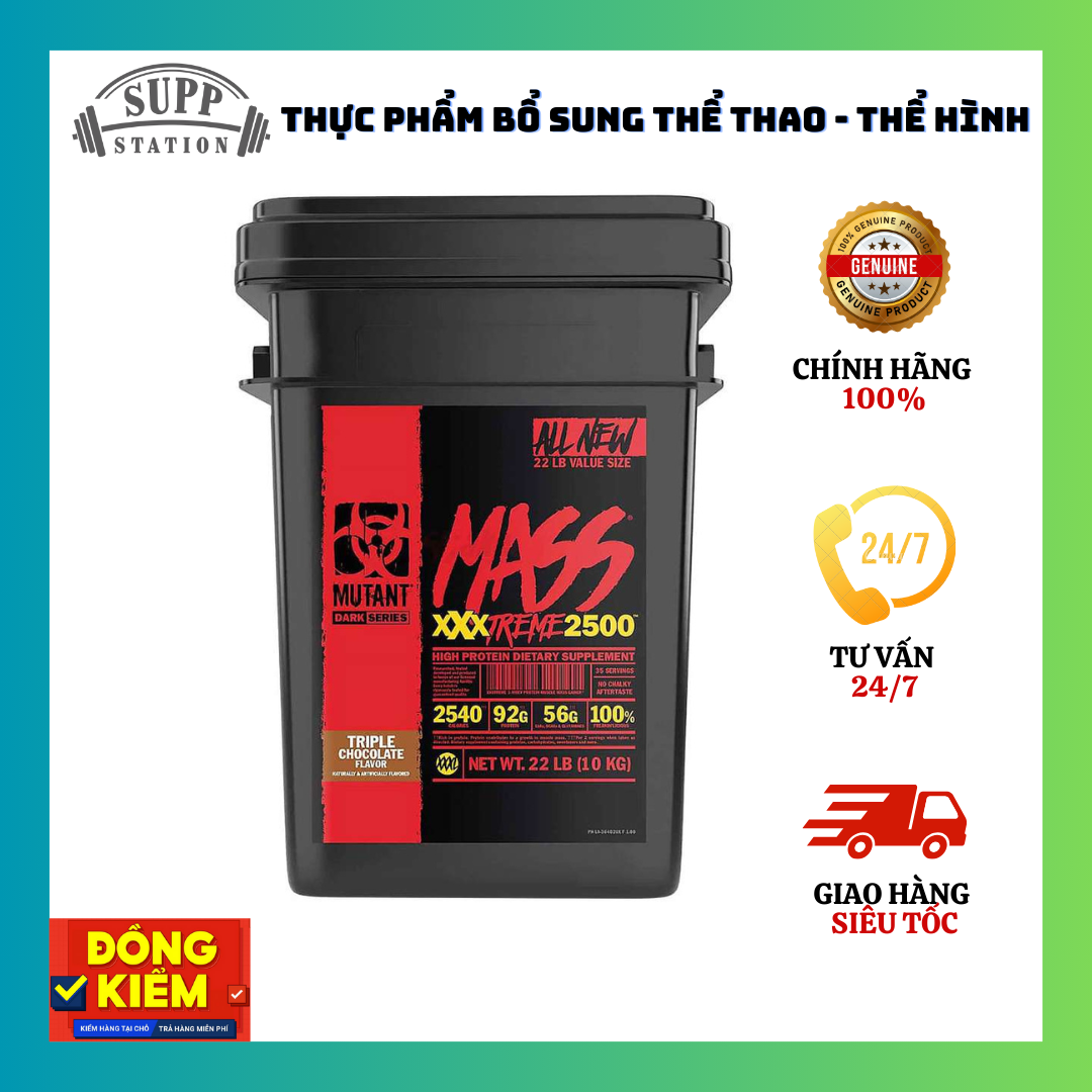 Sữa tăng cân MUTANT MASS XXXTREME 2500 - 22lbs - TĂNG CÂN NHANH, MÙI VỊ THƠM NGON NHẤT