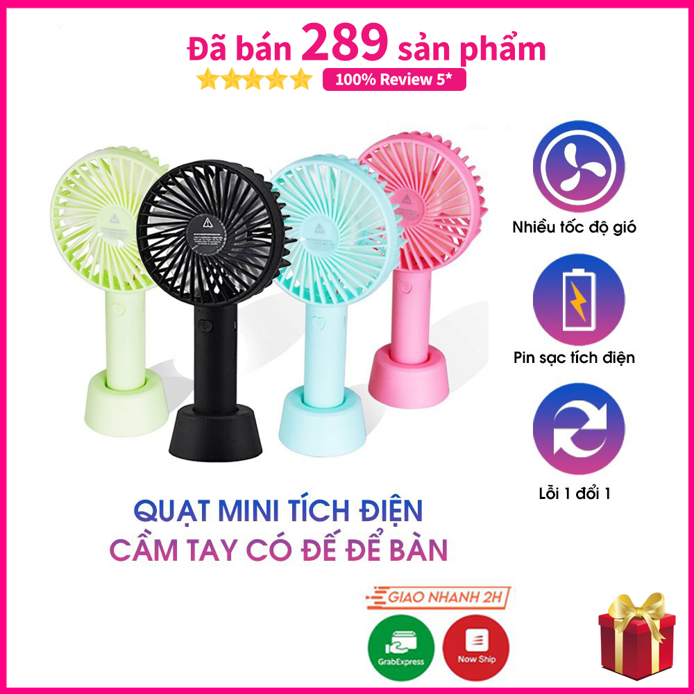 Quạt mini cầm tay có đế để bàn 3 tốc độ gió