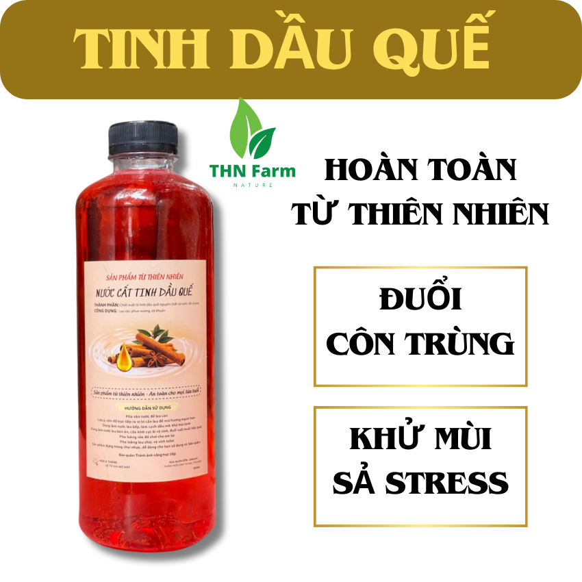 [GIÁ DÙNG THỦ] Nước Lau Sàn Tinh Dầu Quế 1000ml: Xua Đuổi Côn Trùng, Mát Lạnh Không Khí, An Toàn & Thơm Mát"
