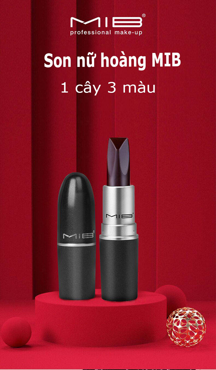 Son lì cao cấp MIB 1 cây 3 màu siêu hot (đỏ hồng, đỏ cam, cam) cho chị em tùy thích lựa chọn- HÀNG CÔNG TY CHÍNH HÃNG MIB