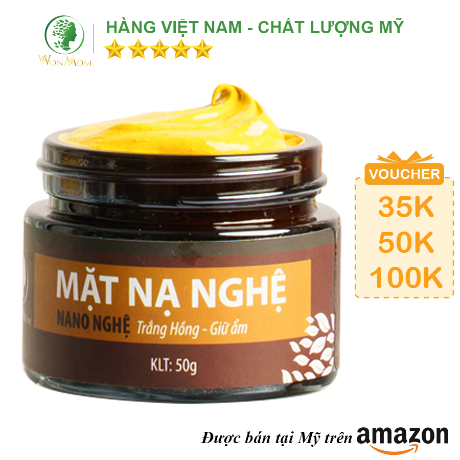 [ Giảm 35K - Đơn 339K ] Mặt Nạ Nghệ Hữu Cơ Se Khít Chân Lông, Mờ Thâm, Liền Sẹo, Sáng Da Wonmom 50g