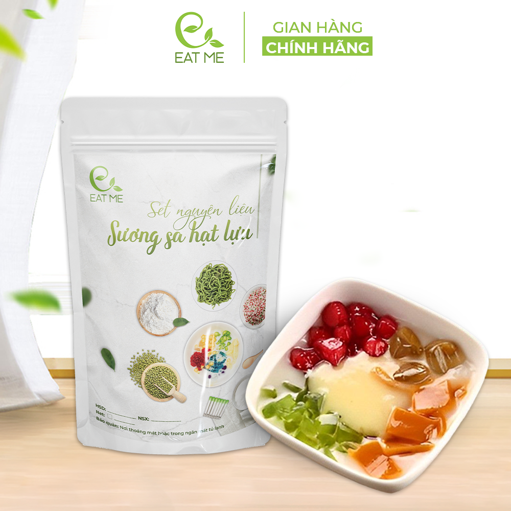 Set chè sương sa hạt lựu eatme - set nguyên liệu nấu chè sương sa hạt lựu 25 30 chén