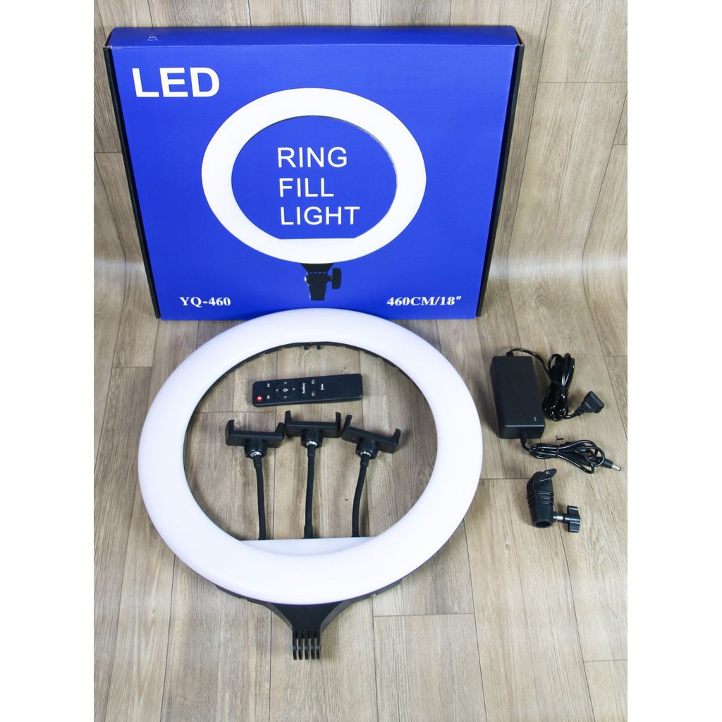 •Đèn livestream Giá Rẻ, Đèn livestream 45cm YQ 460 - Đèn cảm ứng 3 kẹp điện thoại có remote, Chân cao 2.1m, Đèn có 3 chế độ sáng, Dùng Cho Livetream, Make up, Làm Spa, Live Tiktok, Bigo, Facebook - Bảo Hành 12 Tháng.