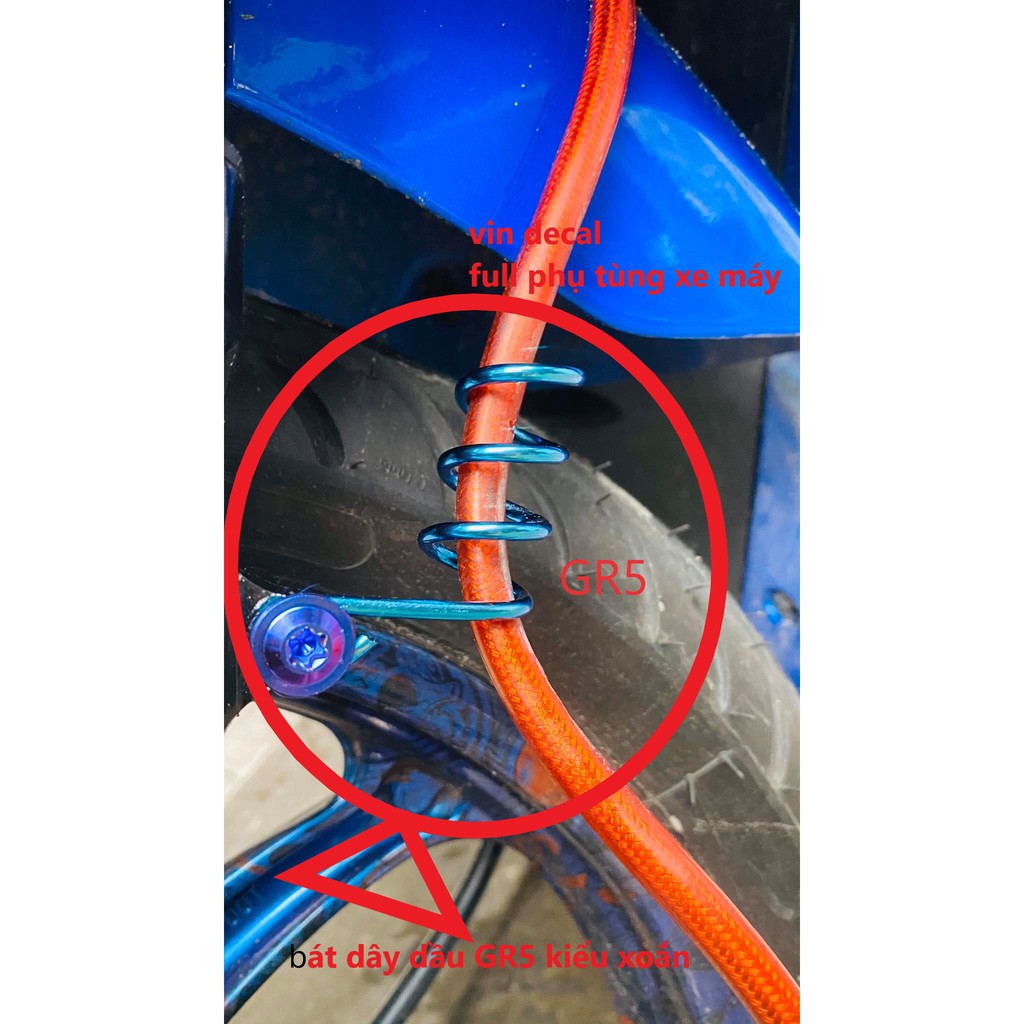 Bát dây dầu Titan GR5 titantium GR5 xịn kiểu xoắn giúp dây dầu không bị gãy - dochoixemay